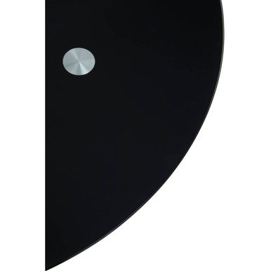 Black Glass Top and Gold Hourglass Base Dining Table | Anzio
