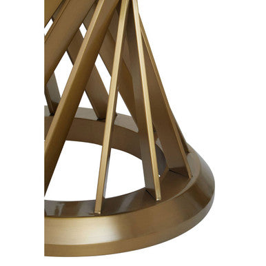 Black Glass Top and Gold Hourglass Base Dining Table | Anzio