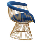 Navy Blue Velvet and Brushed Gold Chair | Anzio