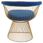 Navy Blue Velvet and Brushed Gold Chair | Anzio