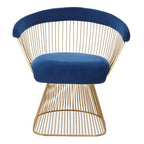 Navy Blue Velvet and Brushed Gold Chair | Anzio