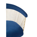 Navy Blue Velvet and Brushed Gold Chair | Anzio