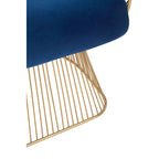 Navy Blue Velvet and Brushed Gold Chair | Anzio