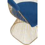 Navy Blue Velvet and Brushed Gold Chair | Anzio