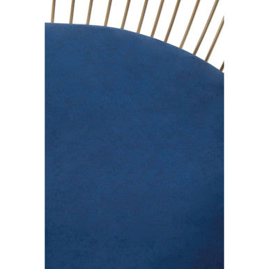 Navy Blue Velvet and Brushed Gold Chair | Anzio