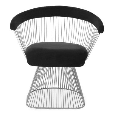 Black Velvet and Brushed Silver Chair | Anzio