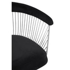 Black Velvet and Brushed Silver Chair | Anzio