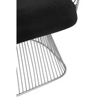 Black Velvet and Brushed Silver Chair | Anzio