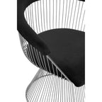 Black Velvet and Brushed Silver Chair | Anzio