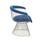 Navy Blue Velvet and Brushed Silver Chair | Anzio