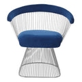 Navy Blue Velvet and Brushed Silver Chair | Anzio