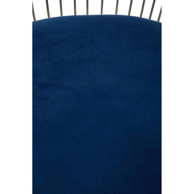 Navy Blue Velvet and Brushed Silver Chair | Anzio
