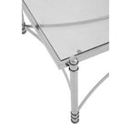 Silver Finish Base Coffee Table with Clear Glass Top | Ackley