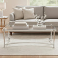 Silver Finish Base Coffee Table with Clear Glass Top | Ackley