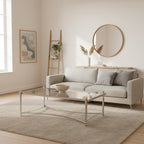 Silver Finish Base Coffee Table with Clear Glass Top | Ackley