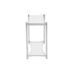 Silver Stainless Steel Base Console Table with Clear Glass Top | Ackley