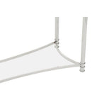 Silver Stainless Steel Base Console Table with Clear Glass Top | Ackley