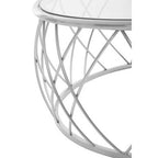 Silver Base Round Coffee Table with Clear Glass Top | Ackley