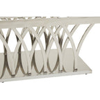 Black Marble Top Coffee Table with Intricate Silver Base | Arenza