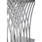 Black Marble Top Console Table with Intricate Silver Base | Arenza