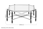 Silver and Black Metal Coffee Table with Clear Tempered Glass Top | Allessi
