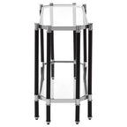 Silver and Black Chrome Finish Console Table with Clear Tempered Glass Top | Allessi