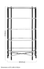 5 Shelf Unit In Silver Metal and Black Frame | Allessi
