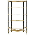 5 Shelf Unit In Champagne Finish and Black Frame | Allessi