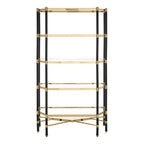 5 Shelf Unit In Champagne Finish and Black Frame | Allessi