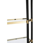 5 Shelf Unit In Champagne Finish and Black Frame | Allessi
