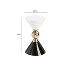 Gold and Black Metal Angular Side Table with White and Black Top and Rounded Base | Martini