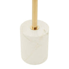Gold Frame T-Shape End Table with White Marble Top, Oria