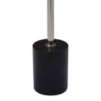 Silver Frame T-Shape End Table with Black Marble Top, Oria
