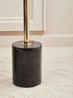 Gold Frame T-Shape End Table with Black Marble Top, Oria