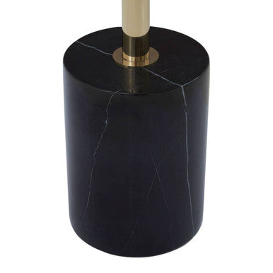 Gold Frame T-Shape End Table with Black Marble Top, Oria
