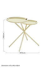 Gold Chrome Finish Frame Side Table with Metallic Plates Top | Oria