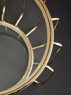Gold Finish Metallic Frame Side Table with Tempered Glass Top | Oria
