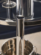 2 Tier Glass Top Trolley with Silver Frame | Oria