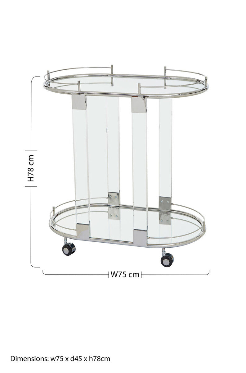 Oval Mirrored Trolley | Oria