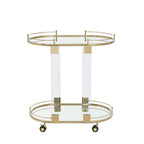 Drinks Trolley with Warm Gold Metallic Frame | Oria