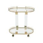Drinks Trolley with Warm Gold Metallic Frame | Oria