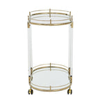 Drinks Trolley with Warm Gold Metallic Frame | Oria