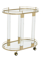 Drinks Trolley with Warm Gold Metallic Frame | Oria