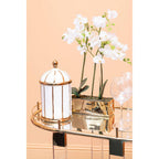 Drinks Trolley with Warm Gold Metallic Frame | Oria
