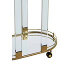 Drinks Trolley with Warm Gold Metallic Frame | Oria