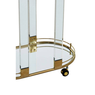 Drinks Trolley with Warm Gold Metallic Frame | Oria