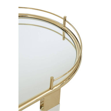 Drinks Trolley with Warm Gold Metallic Frame | Oria