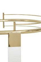 Drinks Trolley with Warm Gold Metallic Frame | Oria