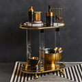 Drinks Trolley with Warm Gold Metallic Frame | Oria