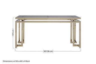 Grey Glass Top Console Table | Oria